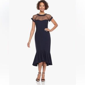 Elegant Black Mesh Detail Dress